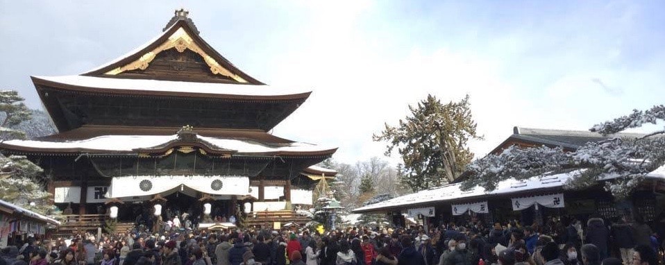 善光寺の初詣の混雑